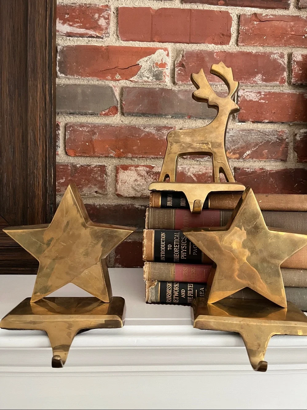 Vintage Pottery Barn Gold/Brass tone Stocking Mantel Hooks